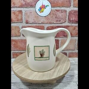 Pfaltzgraff Naturewood Creamer Green Leaf Country Farmhouse Made USA